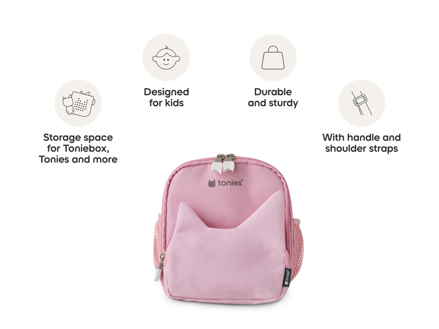mochila tonies adventure - rosa nuvem