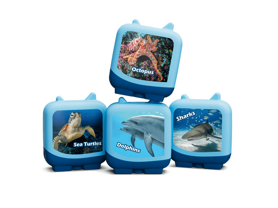 brinquedos de pesca clever tonies da vida marinha - pack de 4