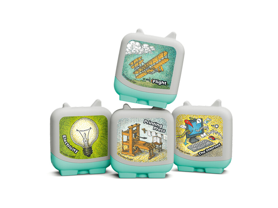 invenções e inovação clever tonies - pack de 4