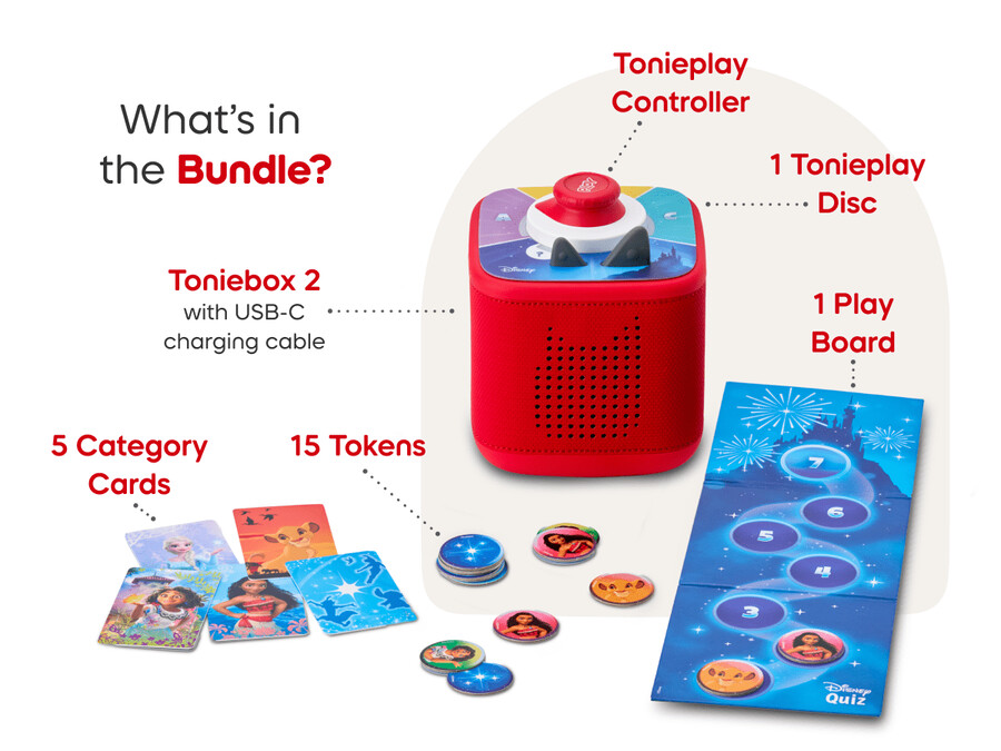 toniebox pack com 2 jogos disney - vermelho pôr do sol
