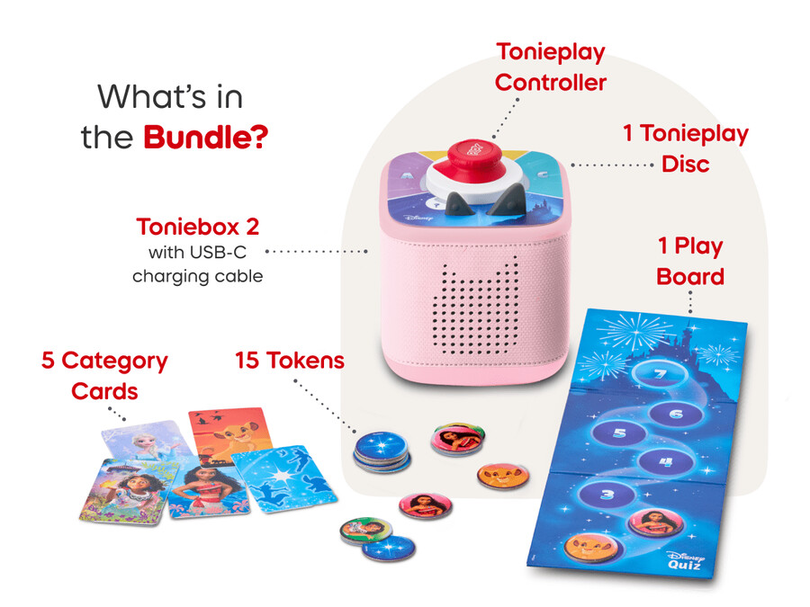 pack toniebox com 2 jogos disney - rosa nuvem