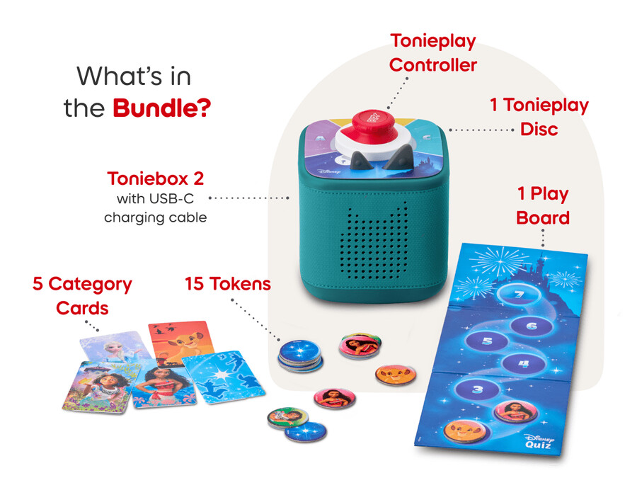 pack de 2 jogos disney da toniebox - azul-petróleo tropical